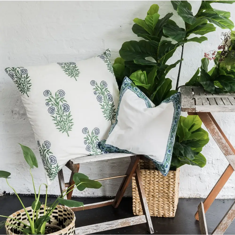 Kolka Iris Quilted Euro Sham Set Super Quality Cotton Quilted Front - Green - Home & Garden > Decor