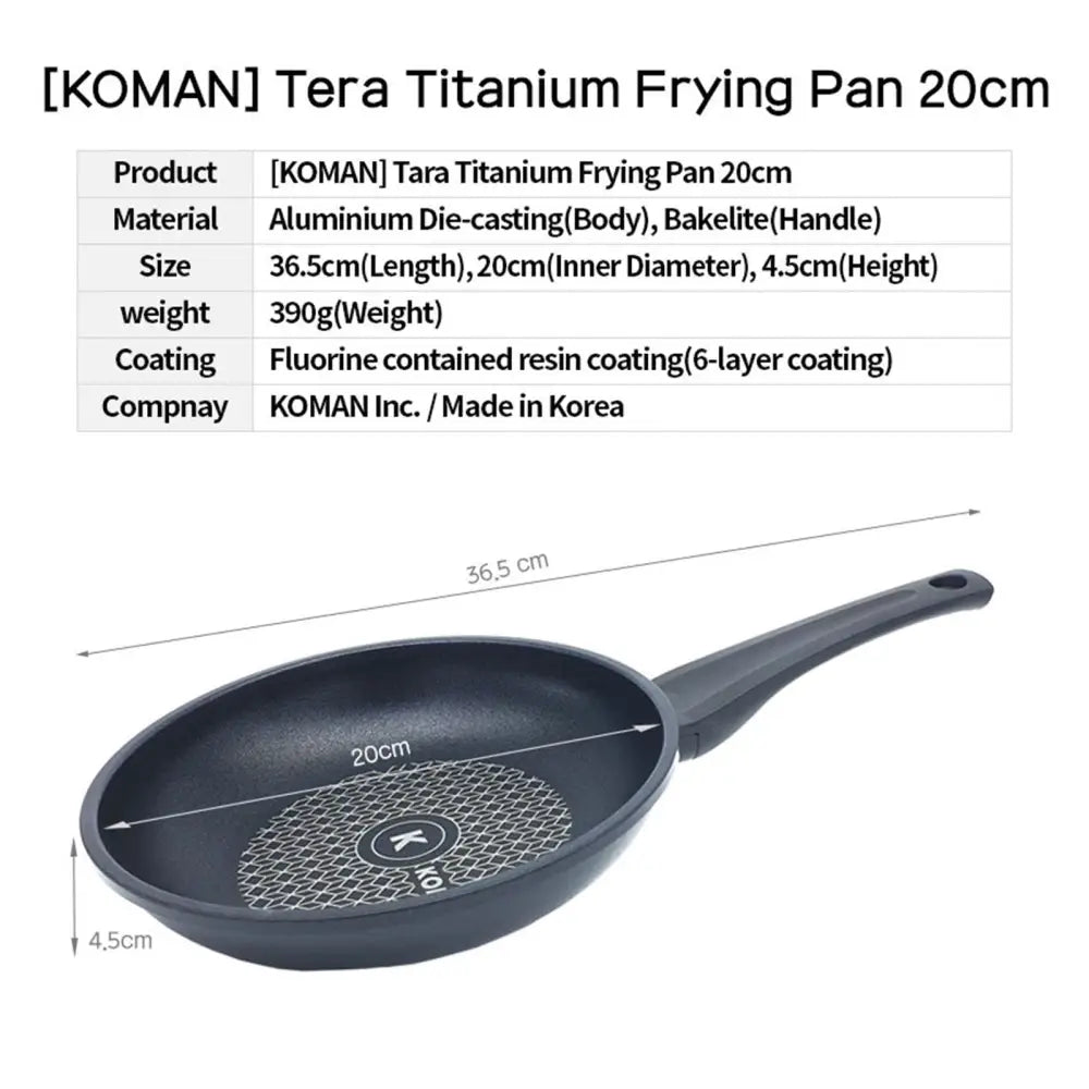 KOMAN Non-Stick Titanium Coating Frying Pan 20cm - Home & Garden > Kitchenware
