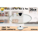 KOMAN Stainless Steel Glass Lid with Bakelite Handle - 28cm - Home & Garden > Kitchenware