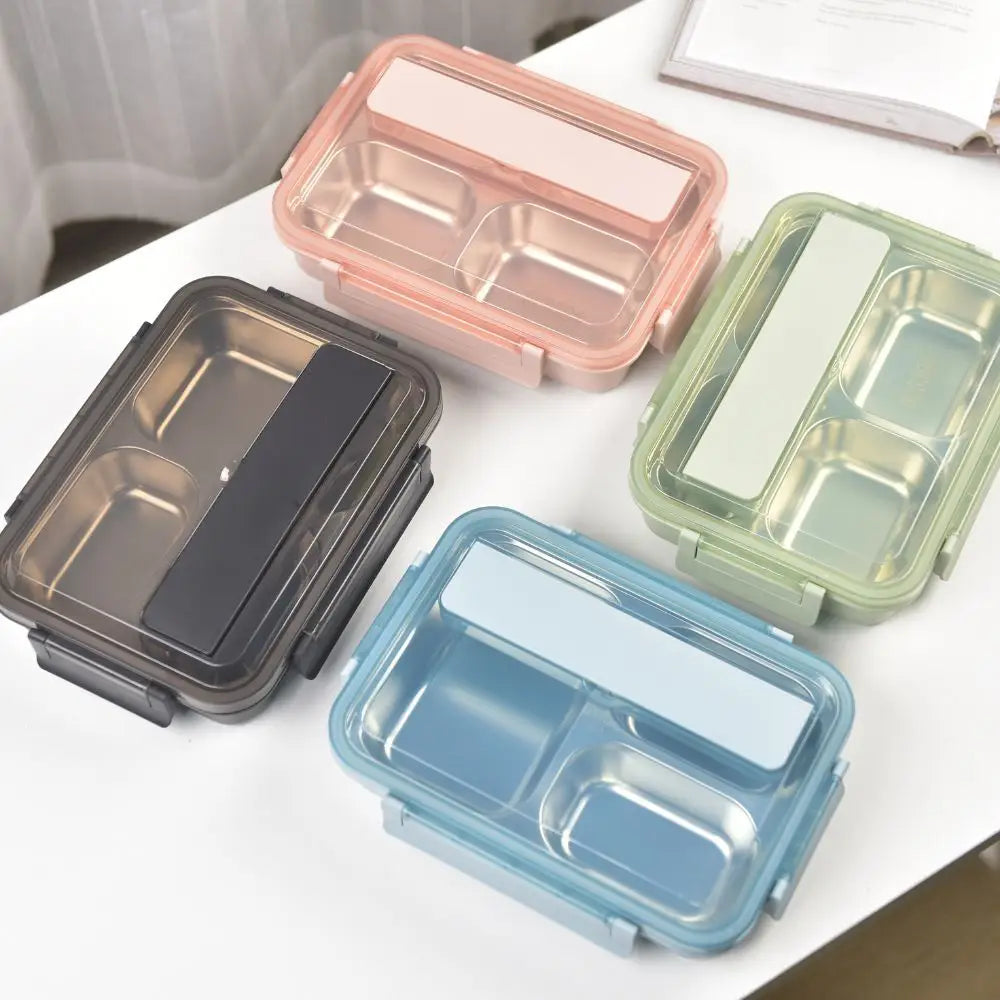 Kylin 304 Stainless Steel 4 Divided Simple Lunch Box - Blue - Home & Garden > Kitchenware