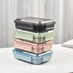 Kylin 304 Stainless Steel 4 Divided Simple Lunch Box with a cultery set - Pink - Home & Garden > Kitchenware