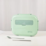 Kylin 304 Stainless Steel 5 Divided Smile Large Lunch Box With Soup Pot - Green - Home & Garden > Kitchenware
