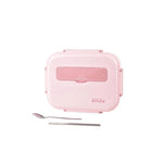 Kylin 304 Stainless Steel 5 Divided Smile Small Lunch Box With Soup Pot - Pink - Home & Garden > Kitchenware