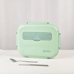 Kylin 304 Stainless Steel 5 Divided Smile Small Lunch Box With Soup Pot - Green - Home & Garden > Kitchenware