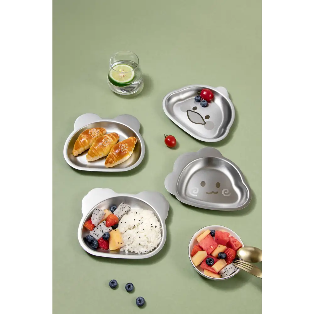 Kylin 304 Stainless Steel Dinosaur Dinner Plate 15*18cm - Home & Garden > Kitchenware