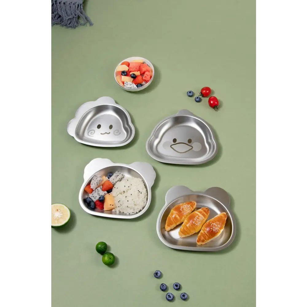 Kylin 304 Stainless Steel Dinosaur Dinner Plate 15*18cm - Home & Garden > Kitchenware