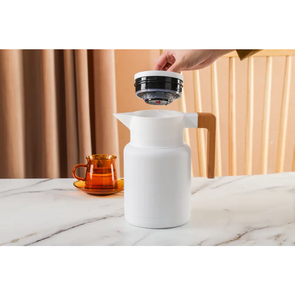 Kylin 304 Stainless Steel Japanese Vaccum Jug 1.3L - White - Home & Garden > Kitchenware