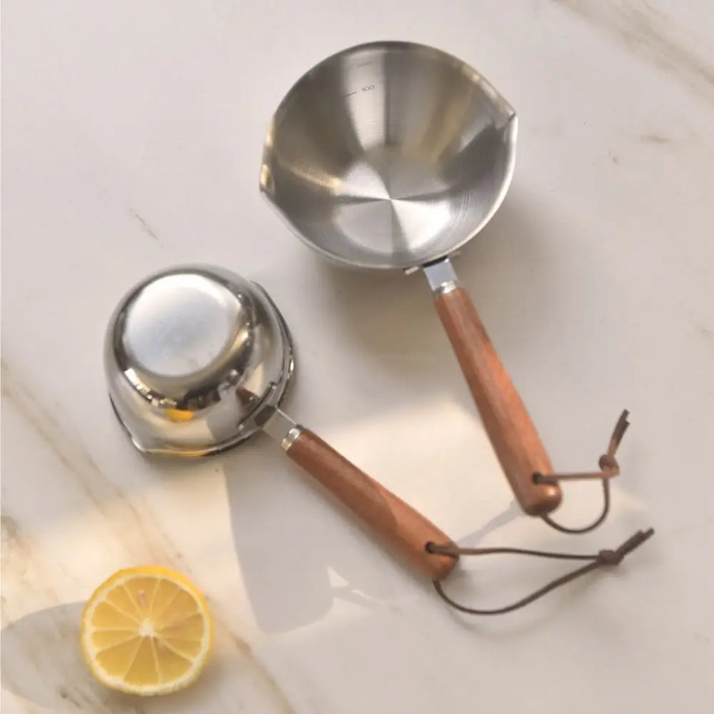 Kylin 304 Stainless Steel Oil Poured Pot With Wood Handle 120ml - Home & Garden > Kitchenware