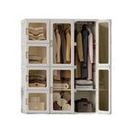 Kylin Cubes Storage Folding Cabinet Wardrobe With 12 Grids & 8 Doors & 2 Hangers - Home & Garden > Storage > Clothing &