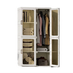 Kylin Cubes Storage Folding Cabinet Wardrobe With 8 Grids & 4 Doors & 1 Hanger - Home & Garden > Storage > Clothing &
