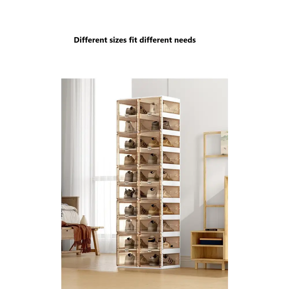 Kylin Cubes Storage Folding Shoe Box With 1 Column 10 Grids,5 Brown Doors - Home & Garden > Storage