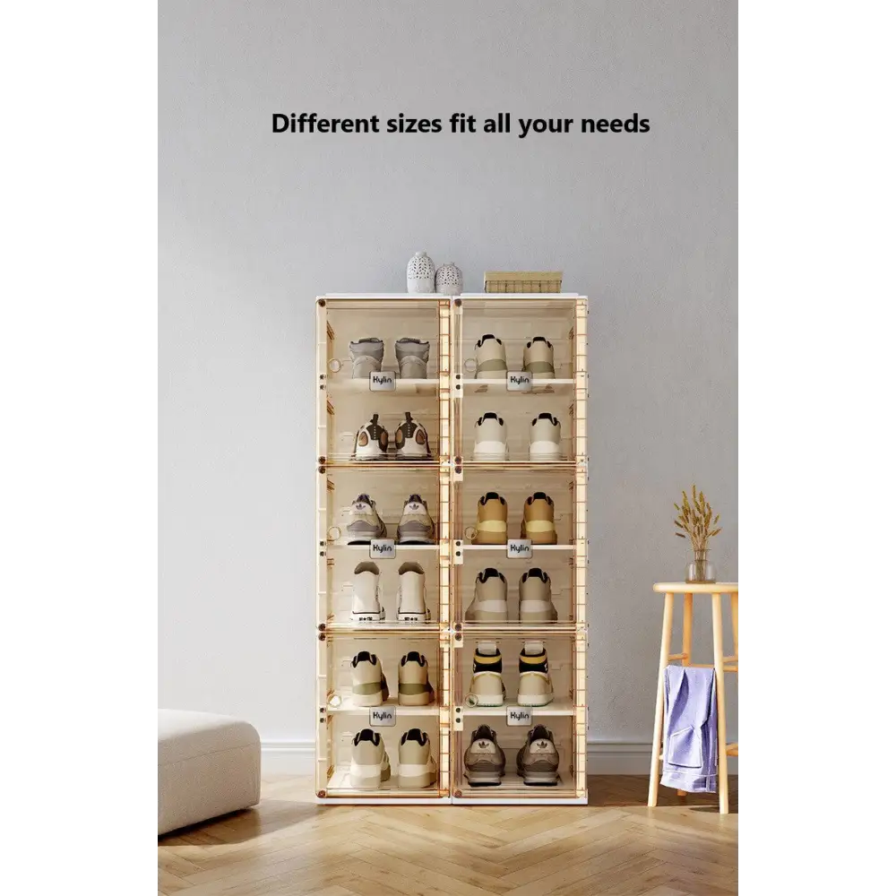 Kylin Cubes Storage Folding Shoe Box With 1 Column 2 Grids 1 Brown Door - Home & Garden > Storage