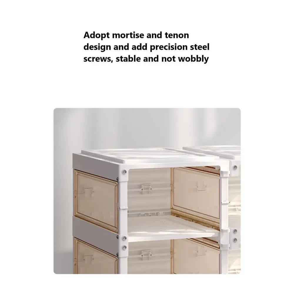 Kylin Cubes Storage Folding Shoe Box With 1 Column 2 Grids 1 Brown Door - Home & Garden > Storage