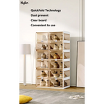 Kylin Cubes Storage Folding Shoe Box With 1 Column 6 Grids 3 Brown Door - Home & Garden > Storage