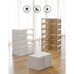 Kylin Cubes Storage Folding Shoe Box With 1 Column 6 Grids 3 Brown Door - Home & Garden > Storage