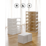 Kylin Cubes Storage Folding Shoe Cabinet With 1 Column & 5 Grids & 3 Brown Door - Home & Garden > Storage