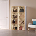 Kylin Cubes Storage Folding Shoe Cabinet With 2 Column & 8 Grids & 8 Brown Door - Home & Garden > Storage