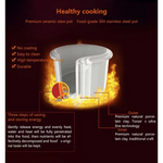 Kylin Electric Slow Cooker Stainless Steel Ceramic Pot Steamer 2.2L With 3 Containers - Appliances > Kitchen Appliances