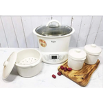 Kylin Electric Slow Cooker Stainless Steel Ceramic Pot Steamer 2.2L With 3 Containers - Appliances > Kitchen Appliances