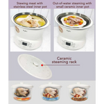 Kylin Electric Slow Cooker Stainless Steel Ceramic Pot Steamer 2.2L With 3 Containers - Appliances > Kitchen Appliances