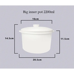 Kylin Electric Slow Cooker Stainless Steel Ceramic Pot Steamer 2.2L With 3 Containers - Appliances > Kitchen Appliances