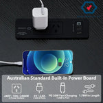 L-Shaped Desk with Built-In Charging Station Black - Home & Garden > Home Office Accessories