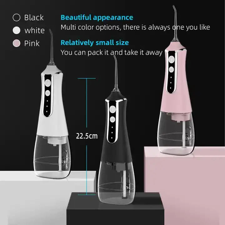 L10 White Portable Handheld Electric Water Flosser – Rechargeable Teeth Cleaner for Home Use - Health & Beauty >