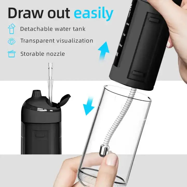 L13 Orange Portable Electric Water Flosser - Handheld Teeth Cleaner USB Rechargeable Deep Oral Irrigator - Health &