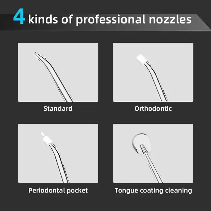 L13 Orange Portable Electric Water Flosser - Handheld Teeth Cleaner USB Rechargeable Deep Oral Irrigator - Health &