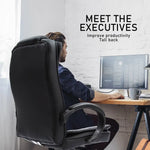 La Bella Black Executive Office Chair Sage Dual-Layer Seat - Furniture > Office > Office & Desk Chairs