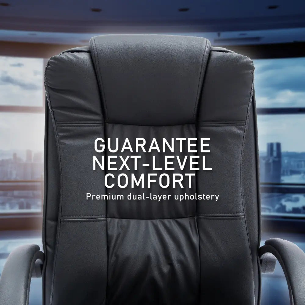 La Bella Black Executive Office Chair Sage Dual-Layer Seat - Furniture > Office > Office & Desk Chairs