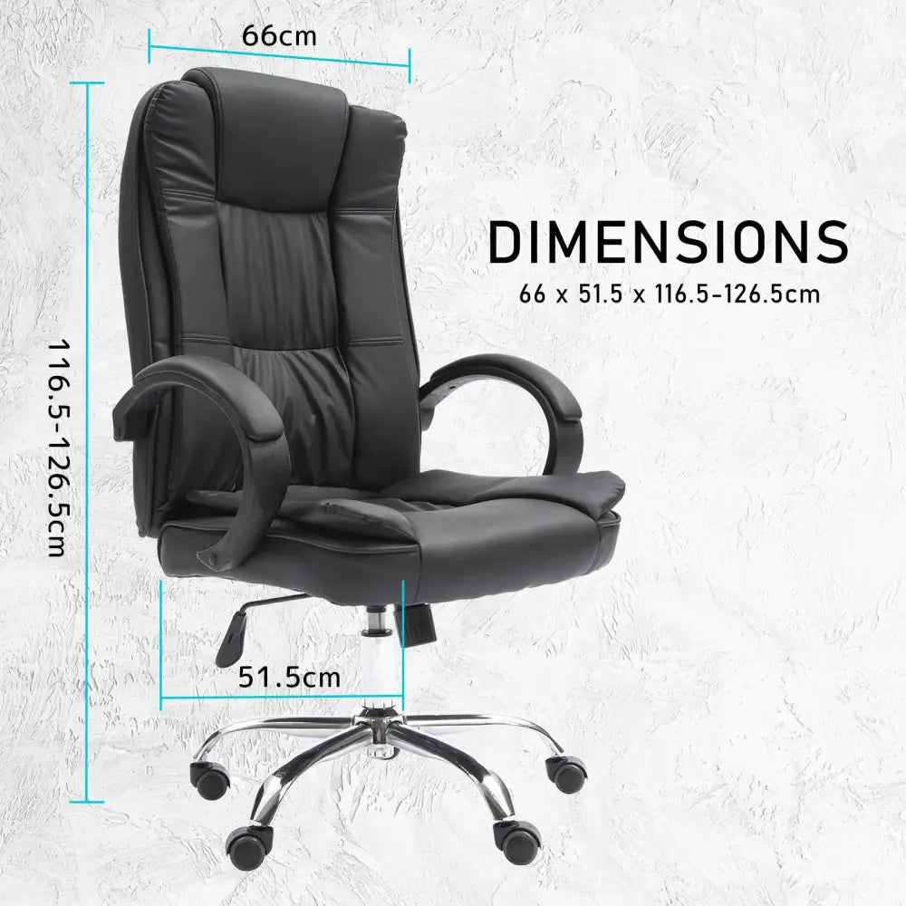 La Bella Black Executive Office Chair Sage Dual-Layer Seat - Furniture > Office > Office & Desk Chairs