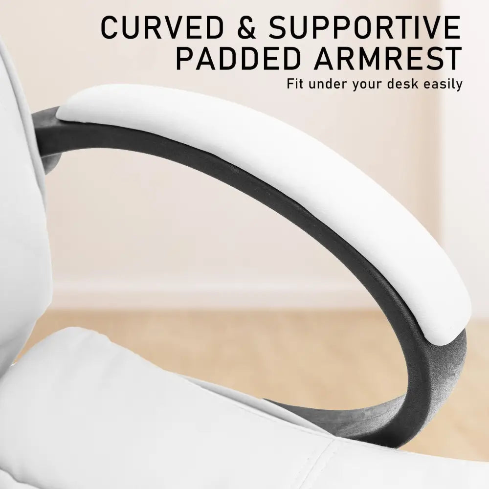 La Bella White Executive Office Chair Sage Dual-Layer Seat - Furniture > Office > Office & Desk Chairs