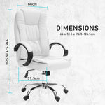 La Bella White Executive Office Chair Sage Dual-Layer Seat - Furniture > Office > Office & Desk Chairs