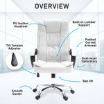 La Bella White Executive Office Chair Sage Dual-Layer Seat - Furniture > Office > Office & Desk Chairs