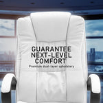 La Bella White Executive Office Chair Sage Dual-Layer Seat - Furniture > Office > Office & Desk Chairs