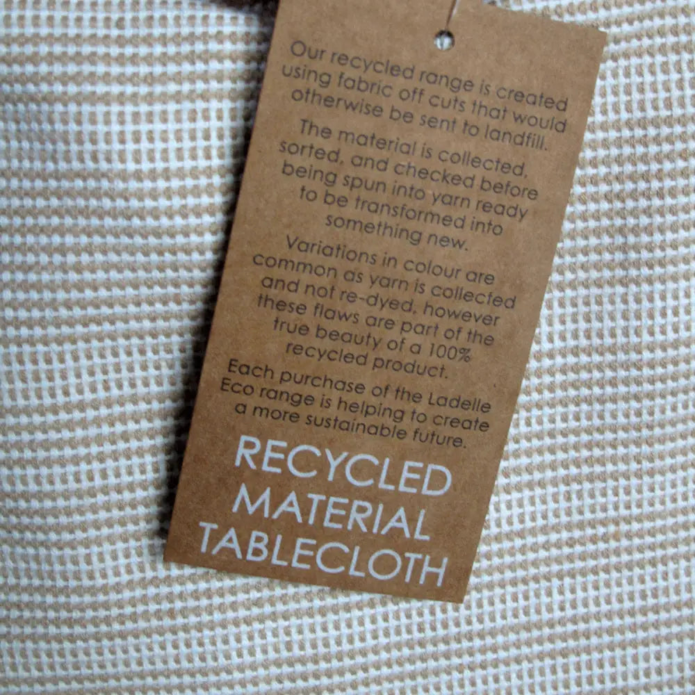 Ladelle Beige Eco Cotton Rich Tablecloth 150 x 225 cm - Home & Garden > Kitchenware