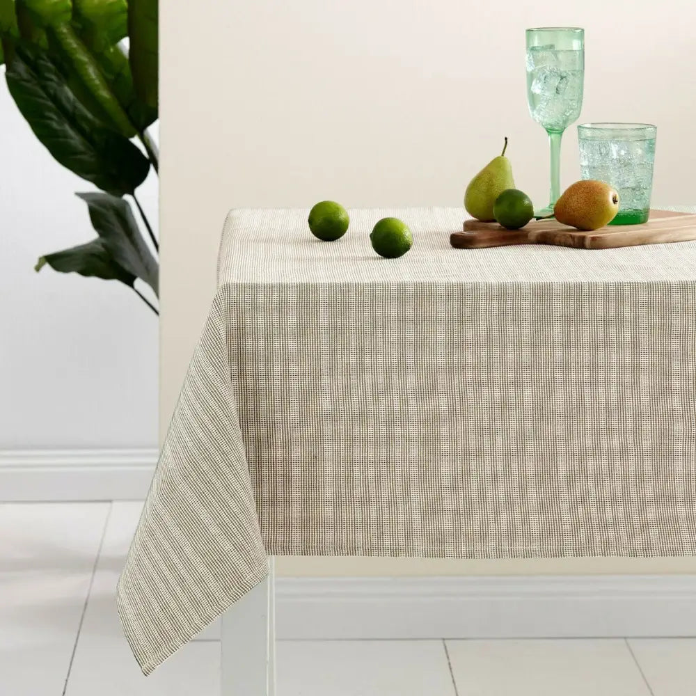 Ladelle Beige Eco Cotton Rich Tablecloth 150 x 265 cm - Home & Garden > Kitchenware