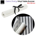 Ladelle Cairo Ivory Vinyl Table Runner 30 x 155 cm - Home & Garden > Kitchenware