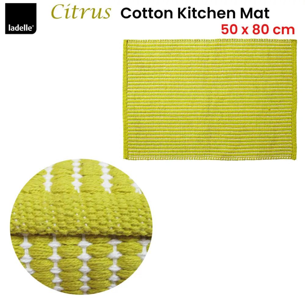 Ladelle Classic Citrus 100% Cotton Kitchen Mat Rug - Home & Garden > Rugs