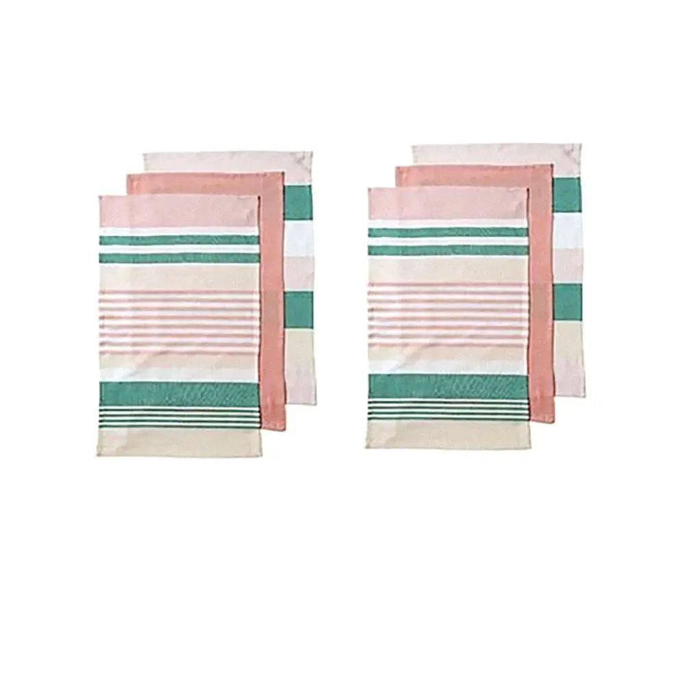 Ladelle Connor Set of 6 Cotton Kitchen Towels Pink - Home & Garden > Kitchenware
