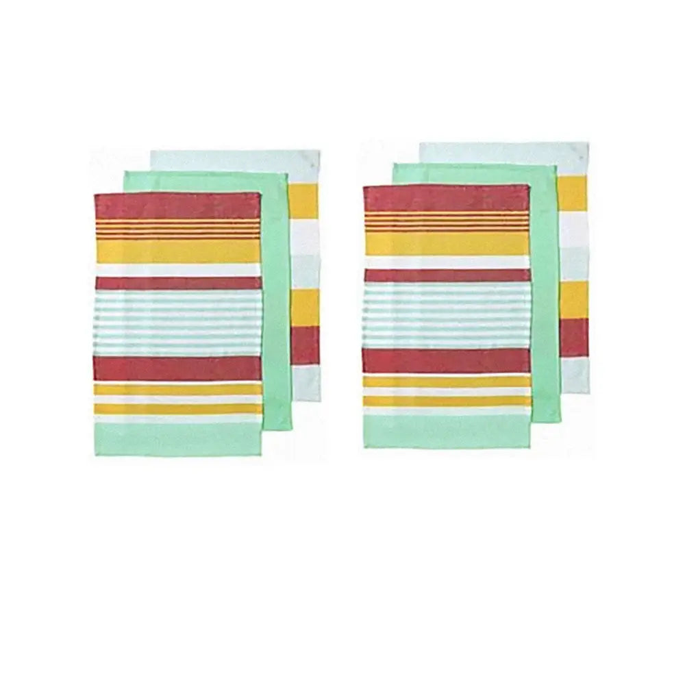 Ladelle Connor Set of 6 Cotton Kitchen Towels Yellow - Home & Garden > Kitchenware