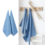 Ladelle Eco Recycled Cotton Set of 2 Cotton Kitchen Towels Blue 50 x 70 cm - Home & Garden > Kitchenware