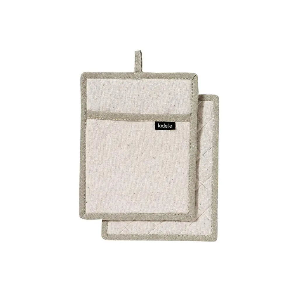 Ladelle Eco Recycled Natural Set of 2 Pot Holders 19 x 24 cm - Home & Garden > Kitchenware > Oven Mitts & Pot Holders