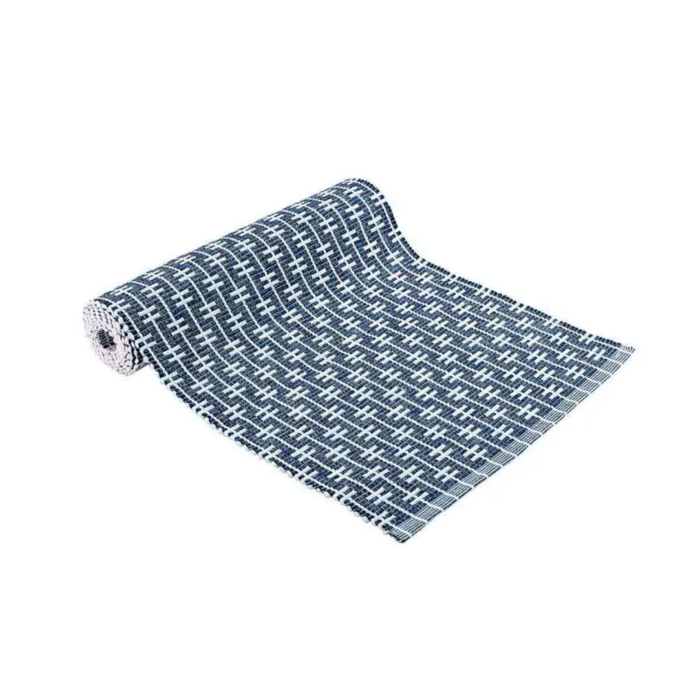 Ladelle Eden Ribbed Eco Recycled Cotton Table Runner 33 x 150 cm Navy - Home & Garden > Kitchenware