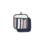Ladelle Entertainer Charcoal Set of 2 Pot Holders 21 x 21 cm - Home & Garden > Kitchenware