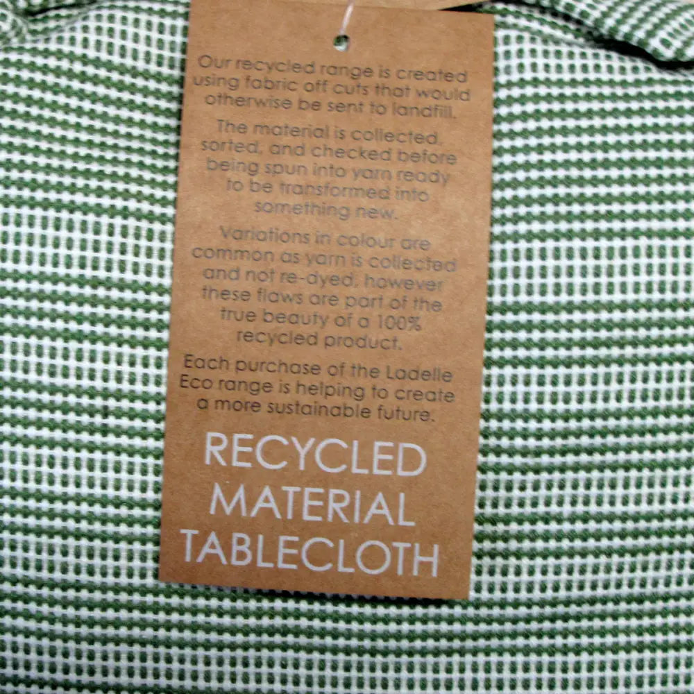 Ladelle Green Eco Cotton Rich Tablecloth 150 x 265 cm - Home & Garden > Kitchenware