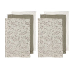 Ladelle Grown Ivy Set of 6 Cotton Kitchen Towels Taupe - Home & Garden > Kitchenware