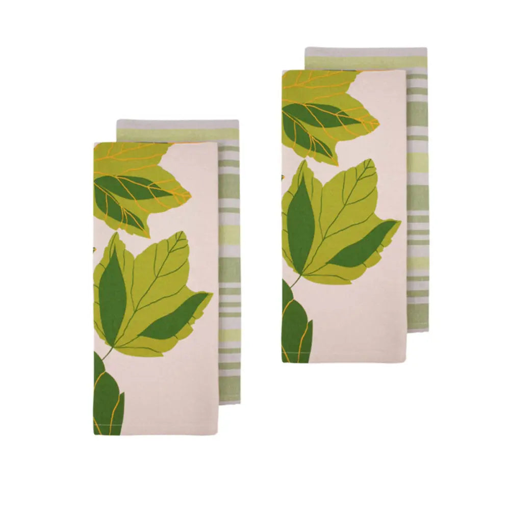 Ladelle Harvest Time Set of 4 Cotton Kitchen Towels Green - Home & Garden > Kitchenware