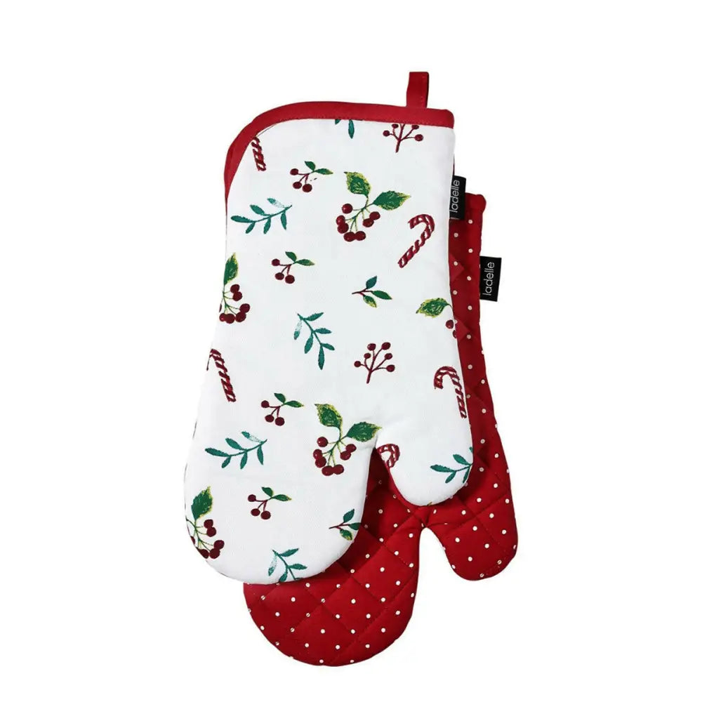 Ladelle Joyful Red Set of 2 Oven Mitts 18 x 33 cm - Home & Garden > Kitchenware